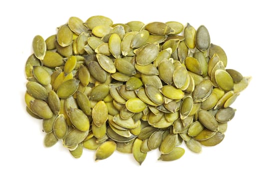 fresh pumpkin seeds isolated on a white