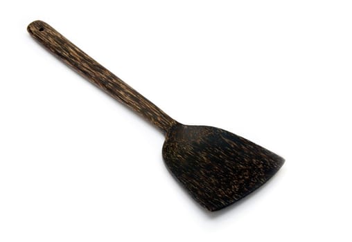 wooden spoon isolated on a white background.
