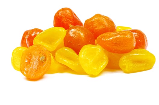 Dried kumquat isolated on a white background