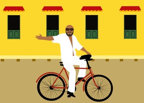 man on a bicycle