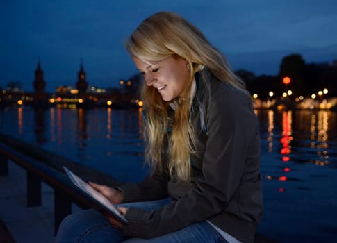 young woman with tablet computer