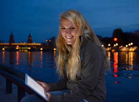 young woman with tablet computer