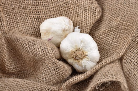 Garlic on jute