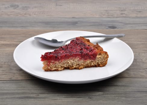 Currant cake on wood