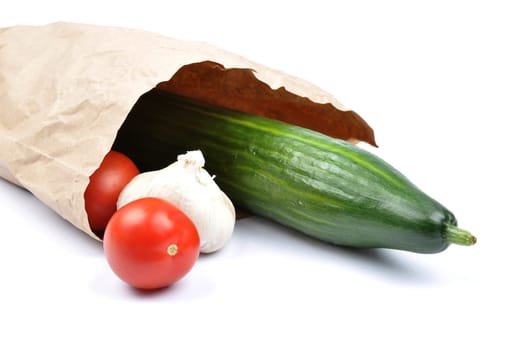 Vegetables in paper bags
