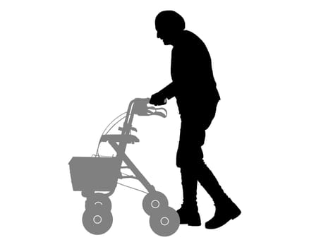 Old woman with rollator