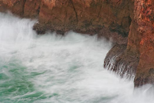 Slow shot of Saint Vicent cliffs on winter, Portugal