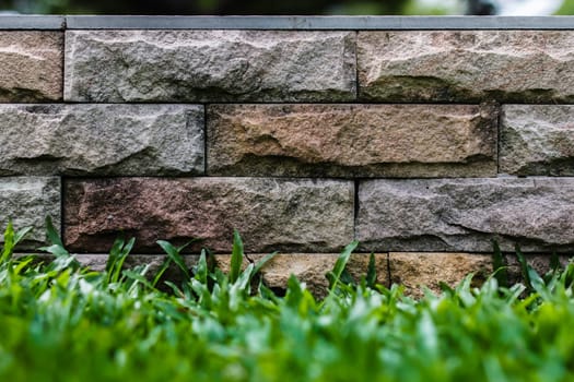 grass and stone wall background,rock wall