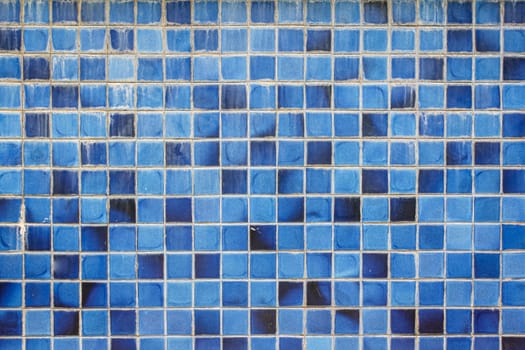 blue ceramic wall tiles and details of surface