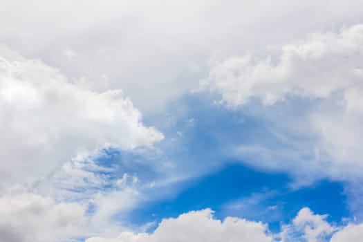 beautiful fresh, bright clouds with blue sky in bright day for scene and background