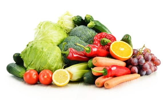 Organic vegetables isolated on white background