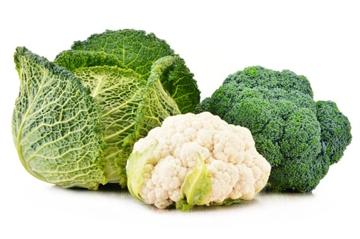 Composition with of fresh organic vegetables isolated on white