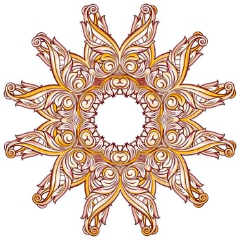 Abstract floral pattern in pastel rose pink and yellow shades on white background