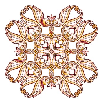 Abstract floral pattern in pastel rose pink and yellow shades. Illustration on white background