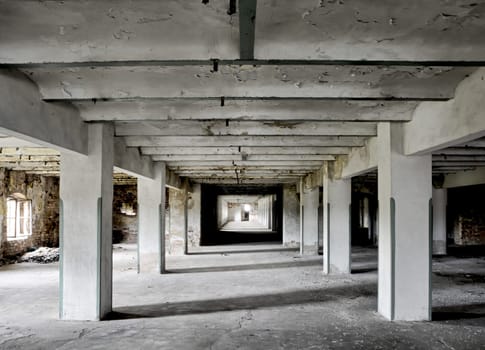 long space in a disused factory