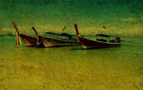 grunge image of tropical beach
