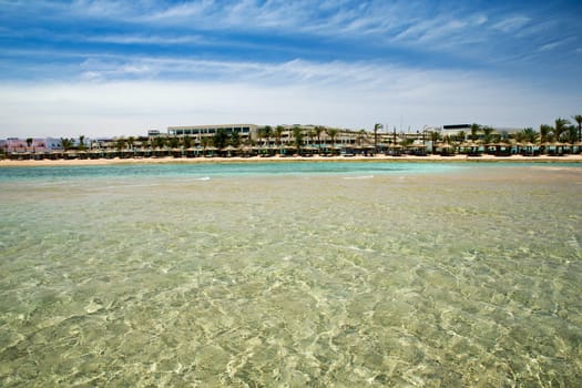 tropical sea under the blue sky