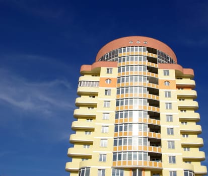 A modern apartments building viewed from an vinnitsa