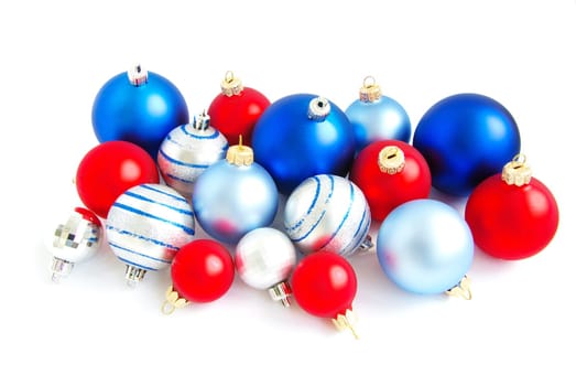 christmas balls isolated on the white background