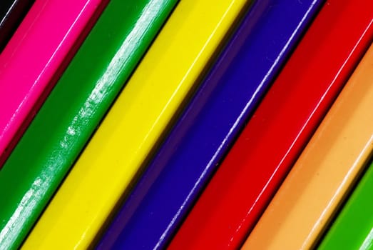 Colored pencils background. assortment of color pencils