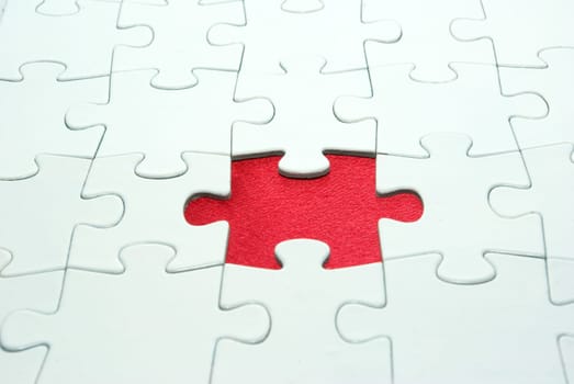 White puzzles for background. business concept