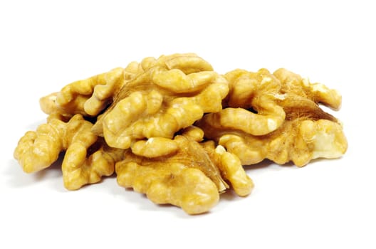 Walnuts isolated on white background
