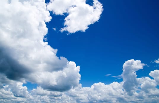 blue sky with clouds closeup