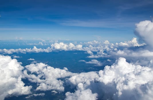 Aerial sky and clouds background