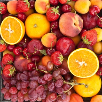 Fresh colorful Somer Fruechte as background