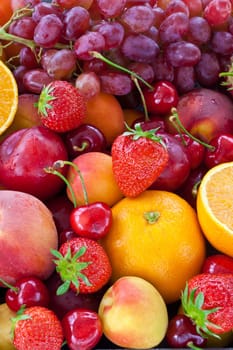 Fresh colorful Somer Fruechte as background