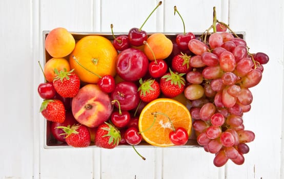 Fresh colorful Somer Fruechte as background