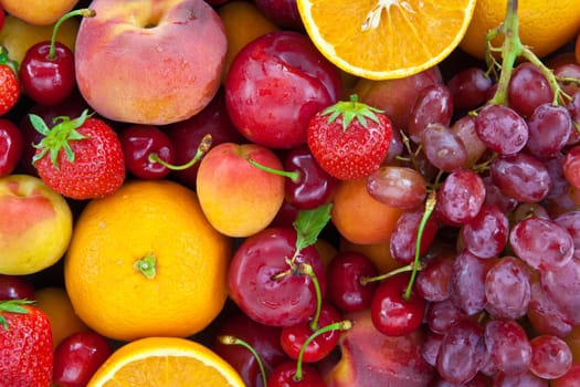Fresh colorful Somer Fruechte as background