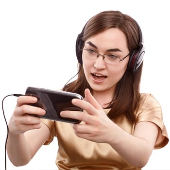 Young woman searching something on a smart phone