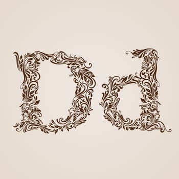 Handsomely decorated letter d in upper and lower case.