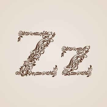 Handsomely decorated letter z in upper and lower case.