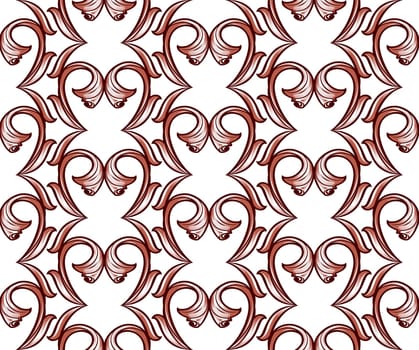 Light brown vertical pattern of vines on a white background