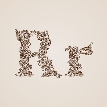 Handsomely decorated letter r in upper and lower case.