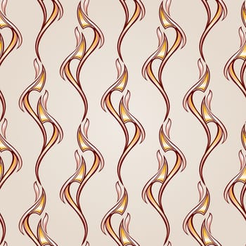Seven patterns in the form of vines abstact trees on a light beige background.