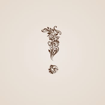 Beautiful exclamation mark  drawn from vegetable patterns.