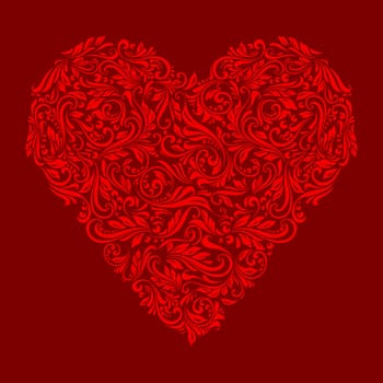 Decorative hearts of the rich red ornament