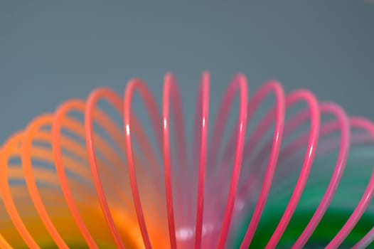 A close up shot of a slinky toy
