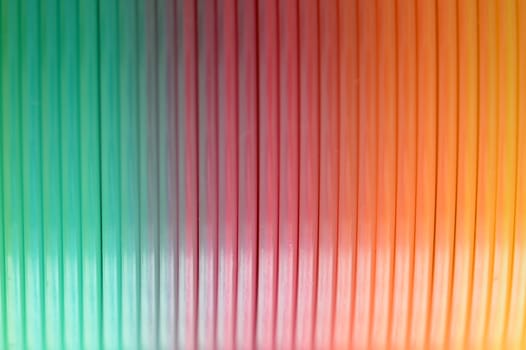 A close up shot of a slinky toy