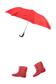 A close up shot of rain boots