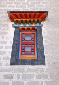 Tibetan window style in Potala palace, Tibet