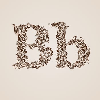 Handsomely decorated letter b in upper and lower case.