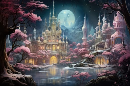 A captivating artistic portrayal of the enchanting winter season, where landscapes are magically transformed into a wonderland adorned with shimmering snow and sparkling icicles.