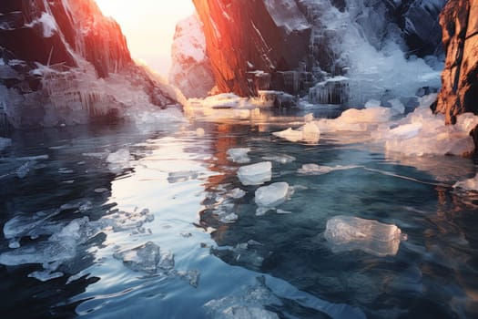An exquisite visual representation of winter's enchantment, featuring frozen lakes, rivers, and ponds.