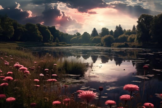 An enchanting portrayal of tranquil moonlit meadows, where dreams materialize and aspirations come to life.
