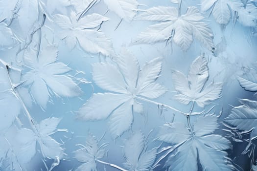 An exquisite display of artistry, capturing the intricate and mesmerizing patterns formed by frost on windows, leaves, and various surfaces through the lens of macro photography, resulting in striking and abstract visual compositions.