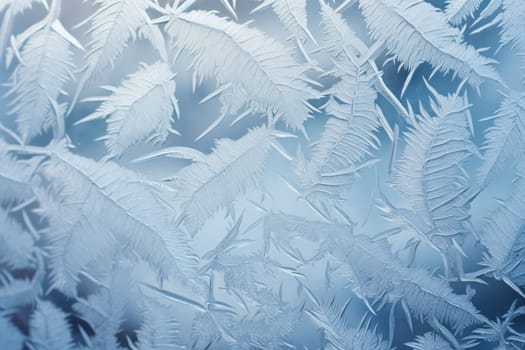 An exquisite display of artistry, capturing the intricate and mesmerizing patterns formed by frost on windows, leaves, and various surfaces through the lens of macro photography, resulting in striking and abstract visual compositions.